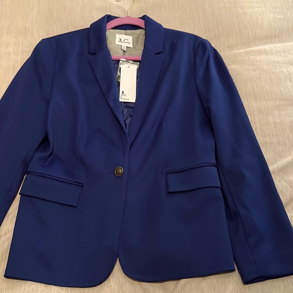Royal blue women blazer Jules & Leopoldo size L NWT